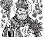 Coloriage Portrait de Saint Nicolas grande section