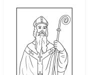 Coloriage Saint Nicolas &agrave; longue barbe