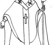 Coloriage Saint Nicolas au crayon