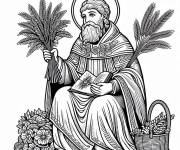 Coloriage Saint Nicolas avec de bl&eacute;s