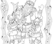 Coloriage Saint Nicolas avec deux lutins