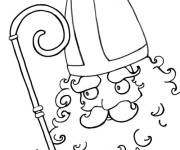 Coloriage Saint Nicolas barbu pour Noel