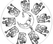 Coloriage Saint Nicolas en mandala pour enfants