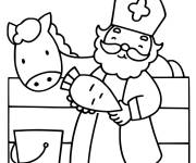 Coloriage Saint Nicolas et &acirc;ne