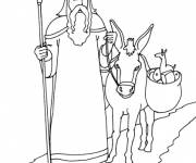 Coloriage Saint Nicolas et &acirc;ne pour les petits