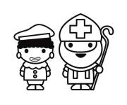 Coloriage et dessins gratuit Saint Nicolas et Black Pete comme jouets à imprimer