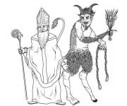Coloriage et dessins gratuit Saint Nicolas et Krampus à imprimer