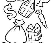 Coloriage Saint-Nicolas et les lettres