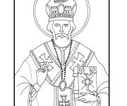 Coloriage Saint Nicolas &eacute;v&ecirc;que