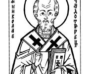 Coloriage Saint Nicolas &eacute;v&ecirc;que icon