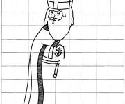 Coloriage Saint-Nicolas facile &agrave; dessiner