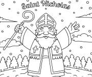 Coloriage Saint Nicolas gratuit en ligne