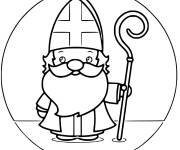 Coloriage Saint Nicolas kawaii