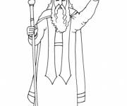 Coloriage Saint Nicolas levant sa main