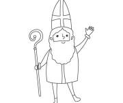 Coloriage et dessins gratuit Saint Nicolas mignon à imprimer