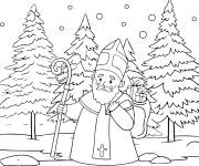 Coloriage Saint Nicolas page &agrave; colorier