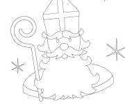 Coloriage Saint Nicolas parmi les &eacute;toiles