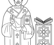 Coloriage Saint Nicolas pour c&eacute;l&eacute;brer le noel chaque ann&eacute;e