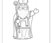 Coloriage Saint Nicolas qui sourit