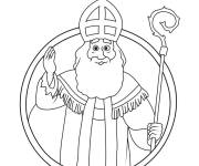 Coloriage Saint Nicolas souriant