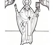 Coloriage Saint Nicolas sur tableau