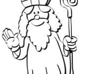 Coloriage Saint Nicolas te salue