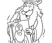 Coloriage et dessins gratuit Saint Nicolas tenant son image à imprimer