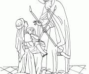 Coloriage Saint Nicolaus et le b&eacute;b&eacute; ange