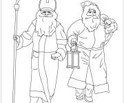 Coloriage Saint Nikolaus et Ruprecht