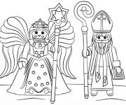 Coloriage St Nicolas avec un ange kawaii
