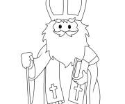 Coloriage St Nicolas en noir et blanc