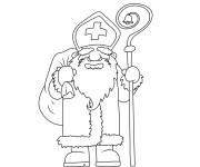 Coloriage St Nicolas ou p&egrave;re Noel