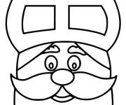 Coloriage T&ecirc;te de St Nicolas
