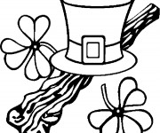 Coloriage Chapeau et Trèfle de Saint-Patrick