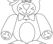 Coloriage Ours Saint-Patrick facile