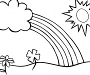 Coloriage Paysage de arcenciel dessin gratuit à imprimer