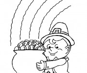 Coloriage Petit Saint-Patrick Avec Pi&egrave;ces D'or
