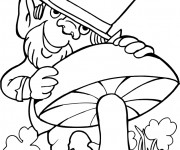 Coloriage Saint-Patrick et champignon