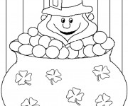 Coloriage Saint-Patrick Leprechaun stylis&eacute;