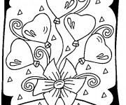 Coloriage Carte de vœux St-Valentin