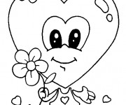 Coloriage Coeur d'amour mignon