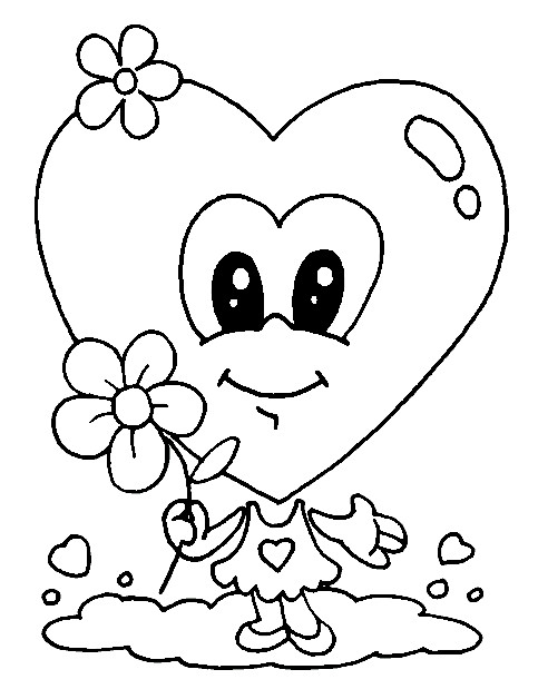 Coloriage et dessins gratuits Coeur d'amour mignon à imprimer