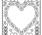 Coloriage et dessins gratuit Coeur d'amour St-Valentin à imprimer