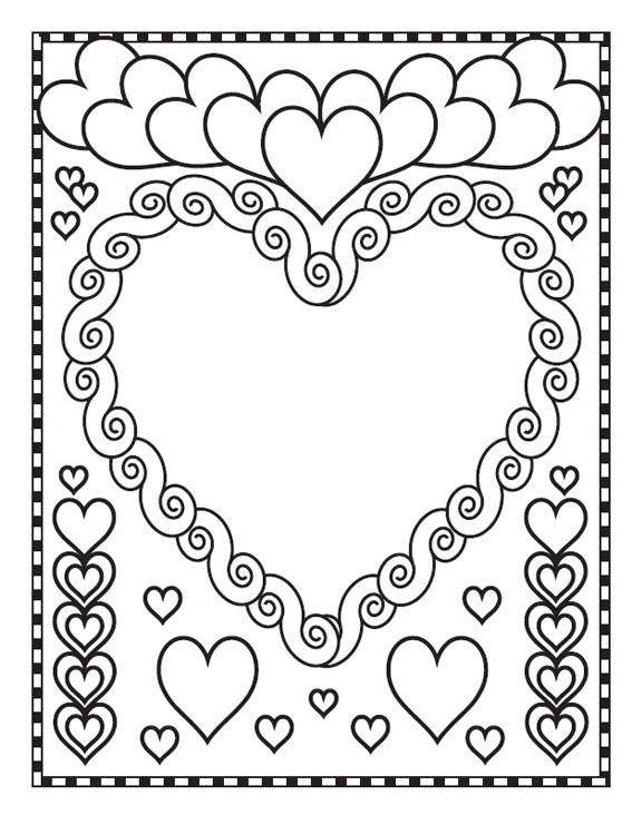 Coloriage Coeur Damour St Valentin Dessin Gratuit à Imprimer