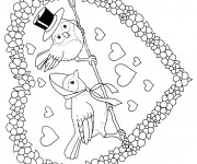 Coloriage Coeur de St-Valentin en Ligne