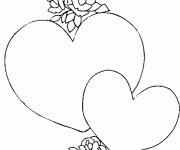 Coloriage Coeurs faciles pour Les amoureux