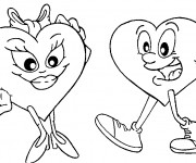 Coloriage et dessins gratuit Des Coeurs d'amour personnalisé à imprimer