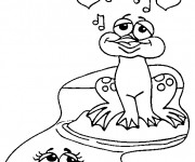 Coloriage Grenouille amoureuse qui chante