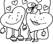 Coloriage Image de Coeurs amoureux facile