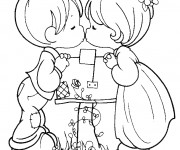 Coloriage Innocence et St-Valentin couleur